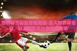 世界杯足彩冠亚军竞猜-走入世界杯足彩，冠亚军竞猜的激情与策略