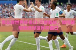 怎么赌世界杯盘口-巧妙解析，如何精明地选择世界杯盘口
