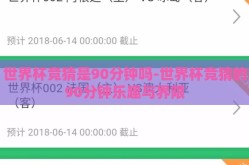 世界杯竞猜是90分钟吗-世界杯竞猜的90分钟乐趣与界限