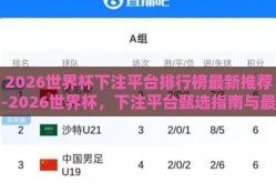 2026世界杯下注平台排行榜最新推荐-2026世界杯，下注平台甄选指南与最新排行