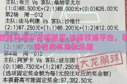 世界杯竞彩去哪里买-选择权威平台，享受世界杯竞彩乐趣