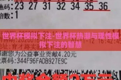 世界杯模拟下注-世界杯热潮与理性模拟下注的智慧