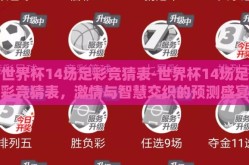 世界杯14场足彩竞猜表-世界杯14场足彩竞猜表，激情与智慧交织的预测盛宴