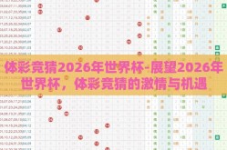 体彩竞猜2026年世界杯-展望2026年世界杯，体彩竞猜的激情与机遇