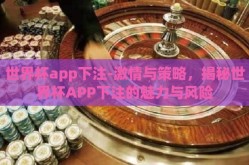 世界杯app下注-激情与策略，揭秘世界杯APP下注的魅力与风险