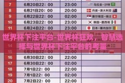 世界杯下注平台-世界杯狂欢，智慧选择与世界杯下注平台的考量