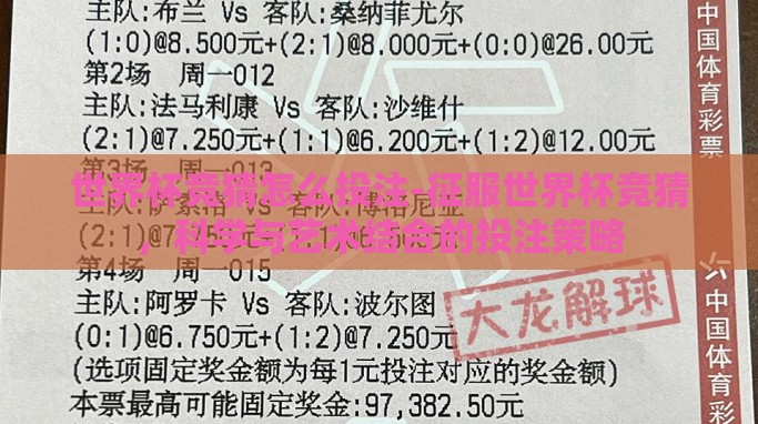 世界杯竞猜怎么投注-征服世界杯竞猜,科学与艺术结合的投注策略 世界杯竞猜怎么投注-征服世界杯竞猜,科学与艺术结合的投注策略