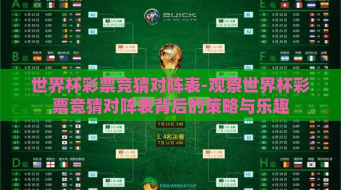 世界杯彩票竞猜对阵表-观察世界杯彩票竞猜对阵表背后的策略与乐趣