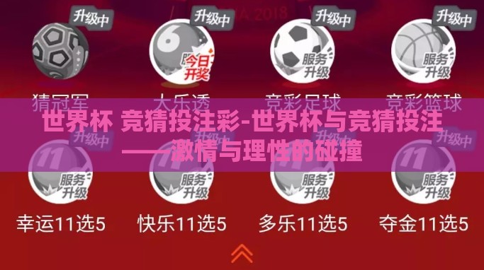 世界杯 竞猜投注彩-世界杯与竞猜投注——激情与理性的碰撞