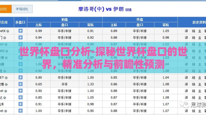 世界杯盘口分析-探秘世界杯盘口的世界,精准分析与前瞻性预测 世界杯盘口分析-探秘世界杯盘口的世界,精准分析与前瞻性预测