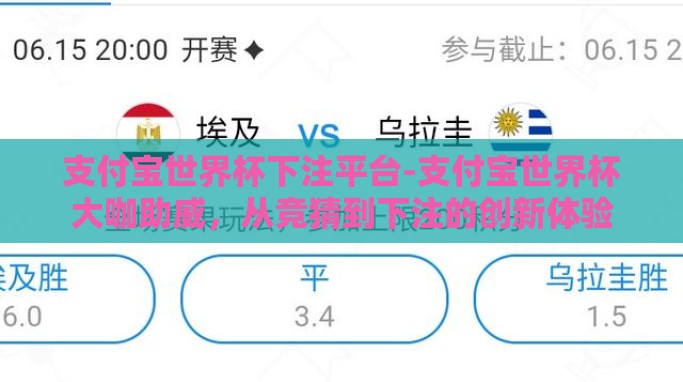 支付宝世界杯下注平台-支付宝世界杯大咖助威，从竞猜到下注的创新体验