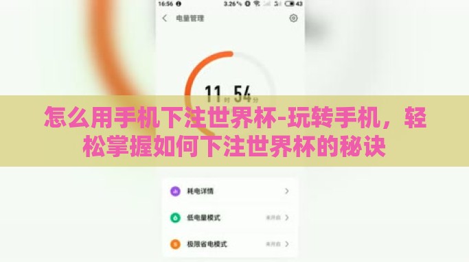 怎么用手机下注世界杯-玩转手机,轻松掌握如何下注世界杯的秘诀 怎么用手机下注世界杯-玩转手机,轻松掌握如何下注世界杯的秘诀
