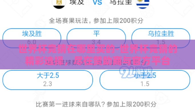 世界杯竞猜在哪里买的-世界杯竞猜的精彩选择,尽在赞助商与官方平台 世界杯竞猜在哪里买的-世界杯竞猜的精彩选择,尽在赞助商与官方平台