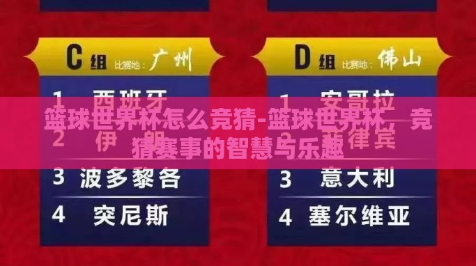 篮球世界杯怎么竞猜-篮球世界杯,竞猜赛事的智慧与乐趣 篮球世界杯怎么竞猜-篮球世界杯,竞猜赛事的智慧与乐趣